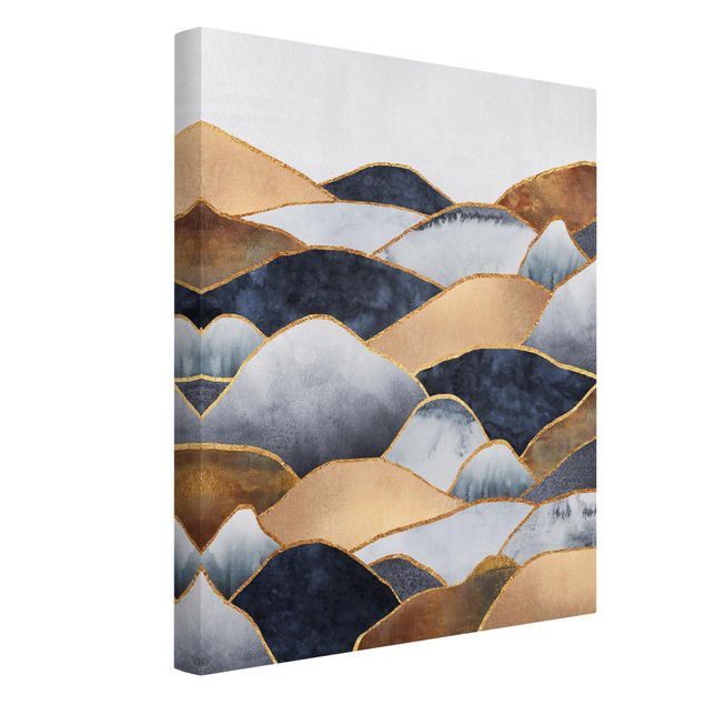 Canvas print - Golden Mountains Watercolour