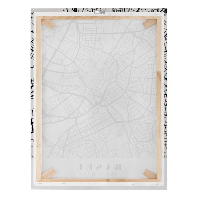 Print on canvas - Basel City Map - Classic
