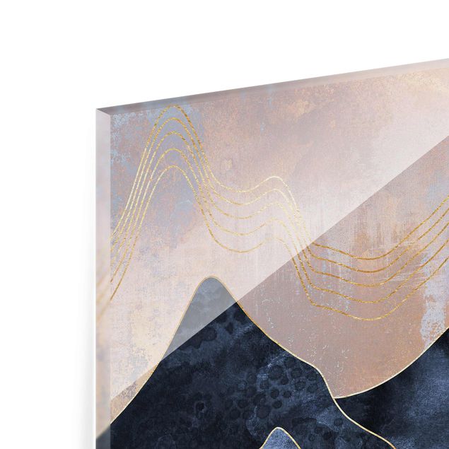 Glass print - Golden Dawn Over Mountains