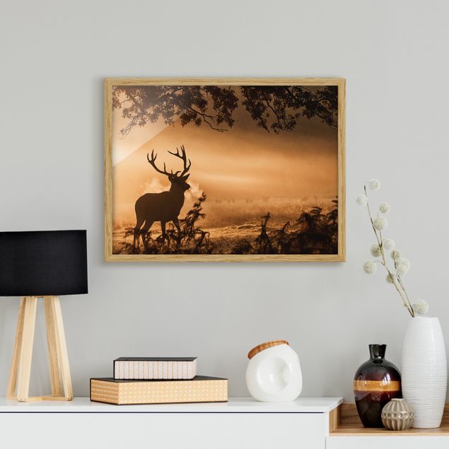 Framed poster - Deer In The Winter Forest