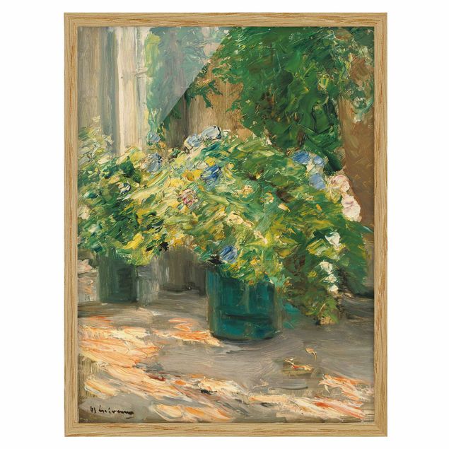Framed poster - Max Liebermann - Flower Pots In Front Of The House