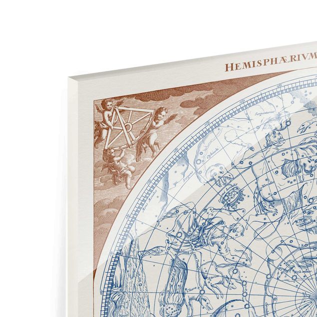 Glass print - Vintage Star Map Northern Hemissphere