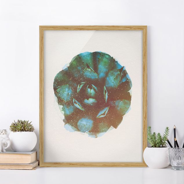 Framed poster - Water Colours - Blue Agave