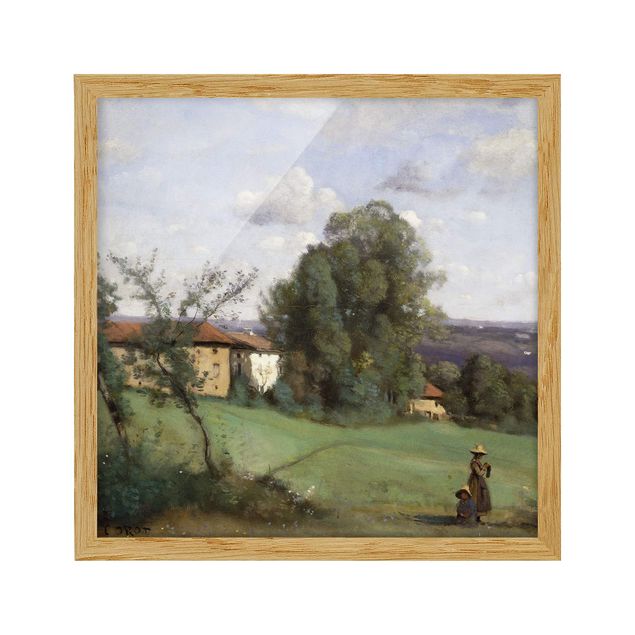 Framed poster - Jean-Baptiste Camille Corot - A Farm in Dardagny