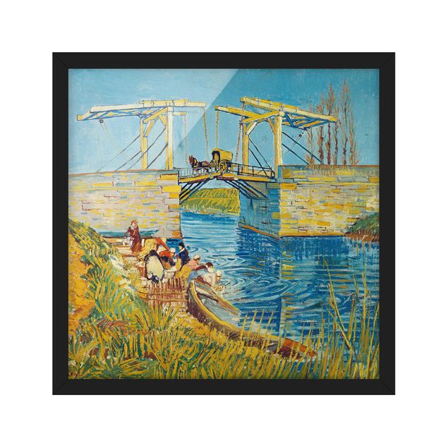 Framed poster - Vincent van Gogh - The Drawbridge at Arles with a Group of Washerwomen