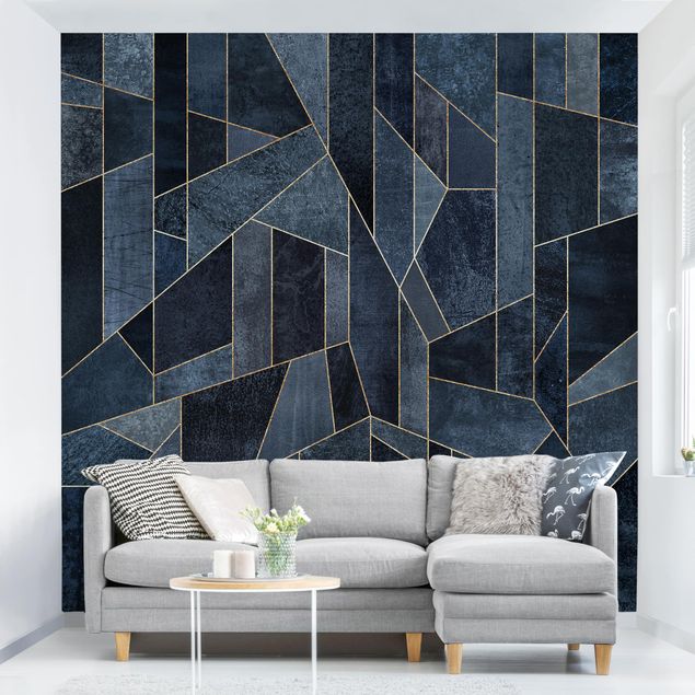 Wallpapers Blue Geometry Watercolour