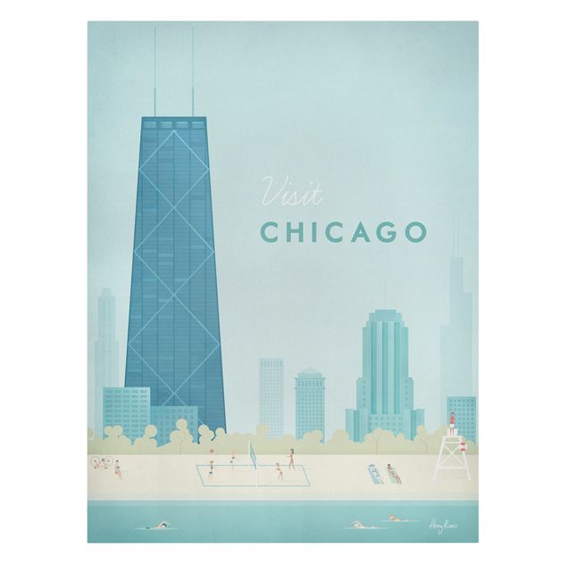 Print on canvas - Travel Poster - Chicago