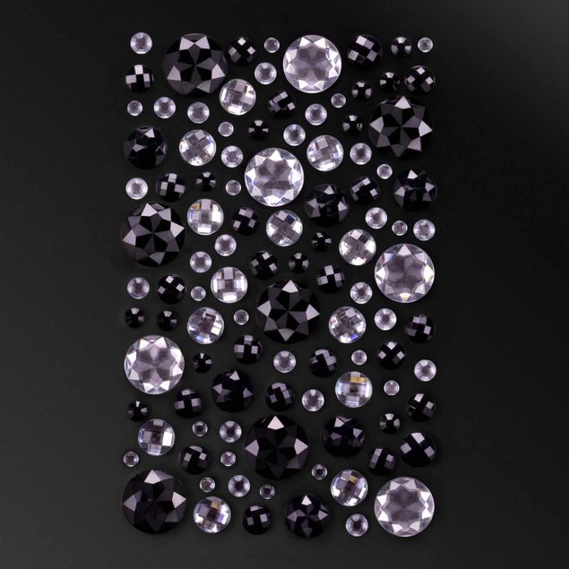 Accessories - 100 X Rhinestones Set - Crystal Silver Black