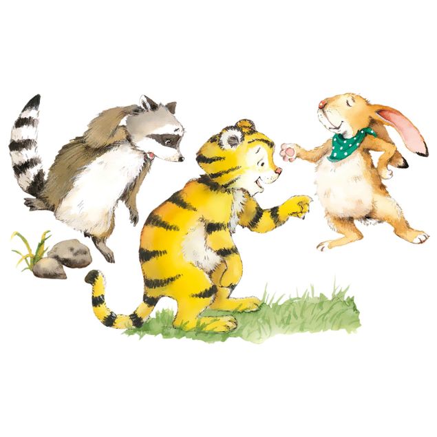 Autocolantes de parede animais da floresta Little Tiger - Friends Mega Set