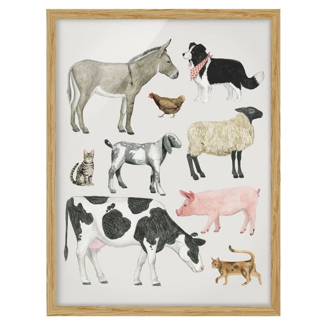 Framed poster - Farm Animal Family II