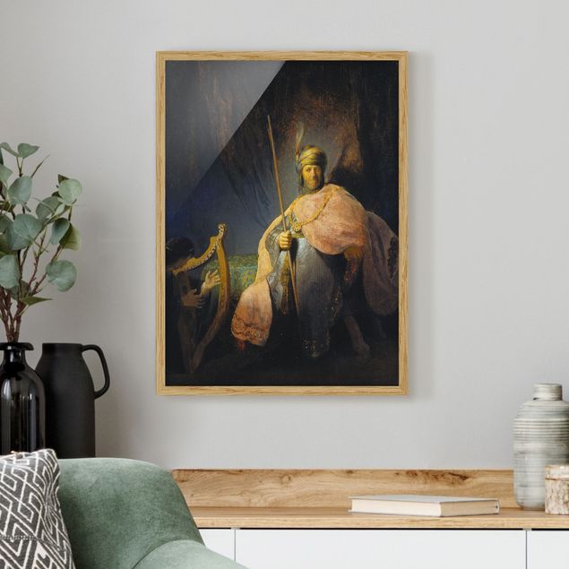 Framed poster - Rembrandt van Rijn - David playing the Harp to Saul