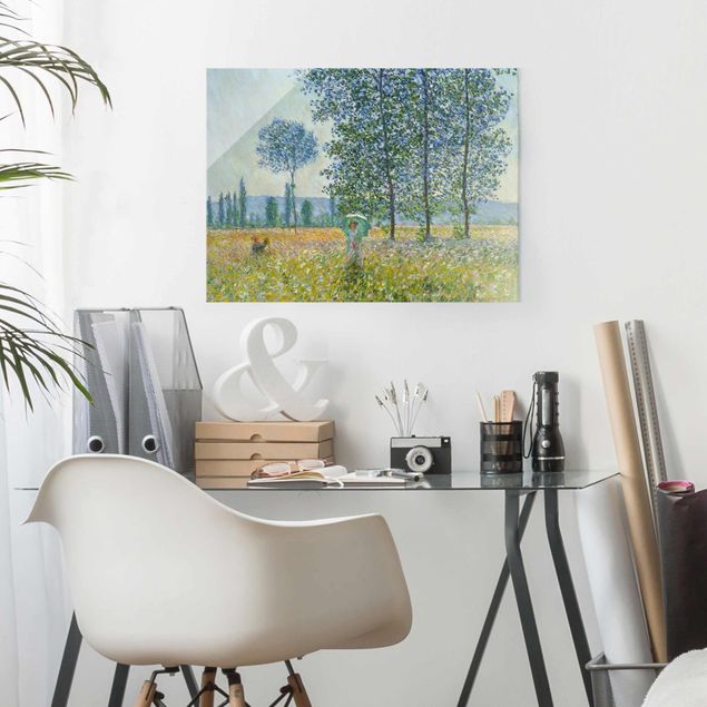 Glas Magnettafel Claude Monet - Fields In Spring