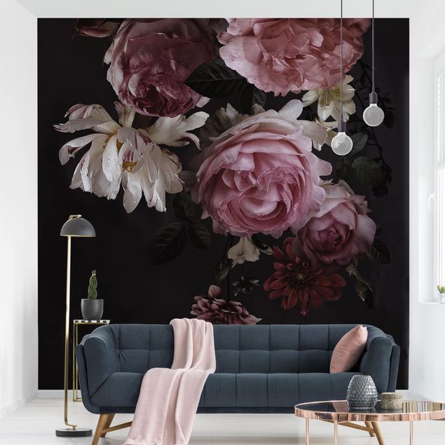 Wallpapers Pink Flowers On Black