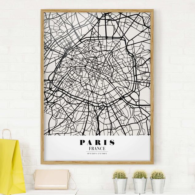 Framed poster - Paris City Map - Classic