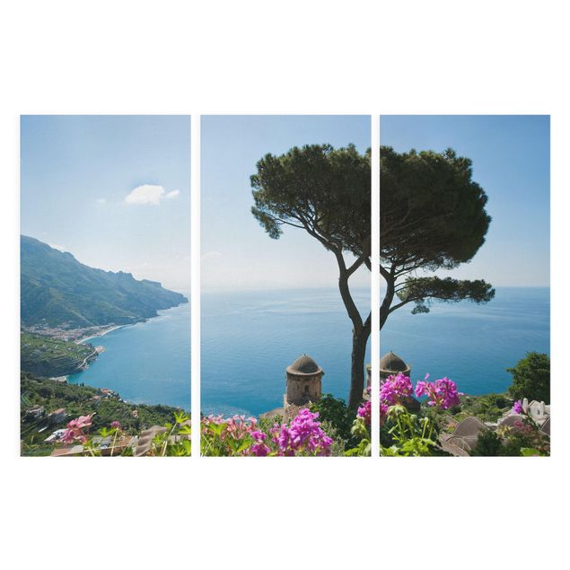Print on canvas 3 parts - View From The Garden Over The Sea