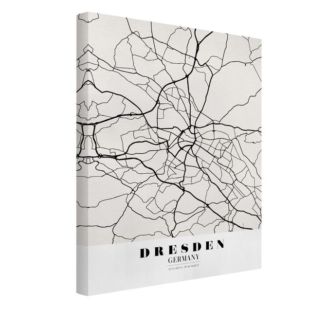 Print on canvas - Dresden City Map - Classical