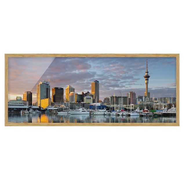 Framed poster - Auckland Skyline Sunset