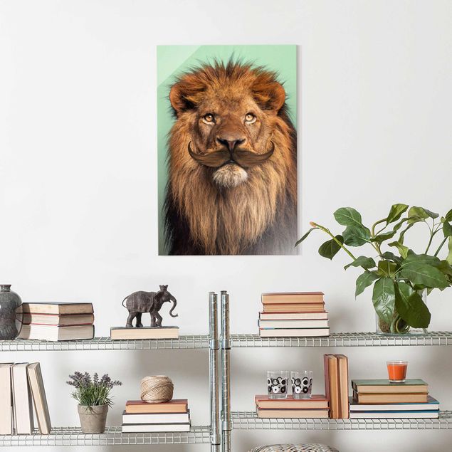Glas Magnettafel Lion With Beard