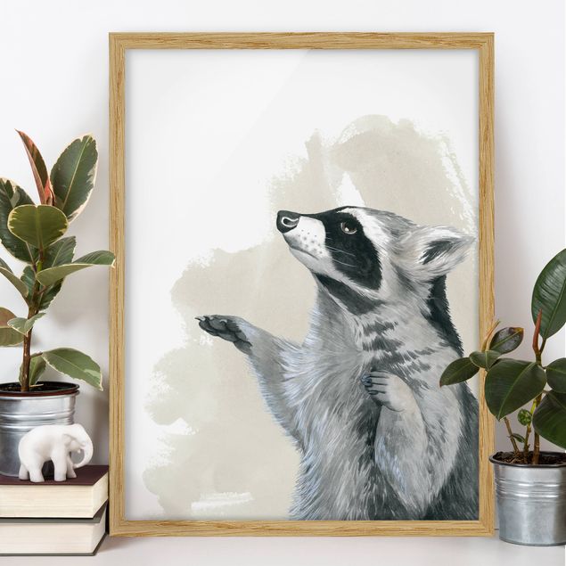 Framed poster - Forest Friends - Raccoon