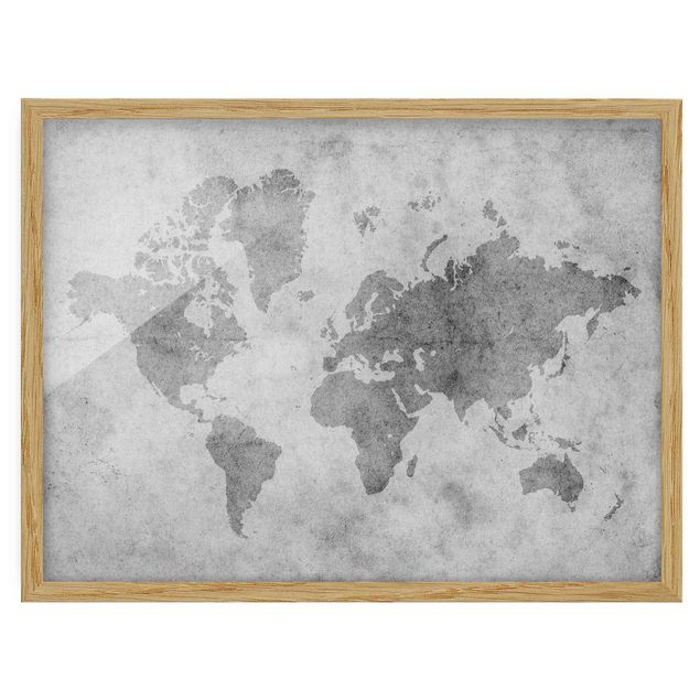 Framed poster - Vintage World Map II