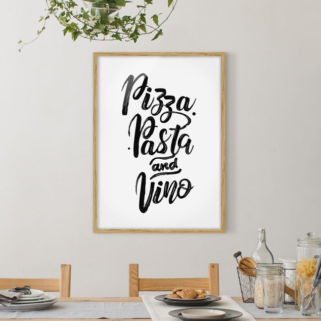 Framed poster - Pizza Pasta And Vino