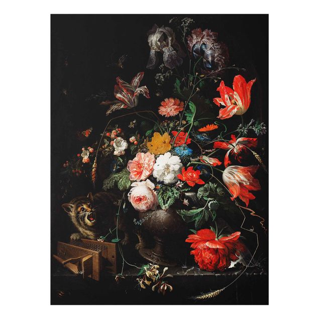 Glass print - Abraham Mignon - The Overturned Bouquet