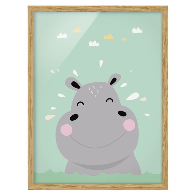 Framed poster - The Happiest Hippo