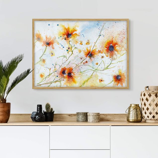 Framed poster - Painted Flowers