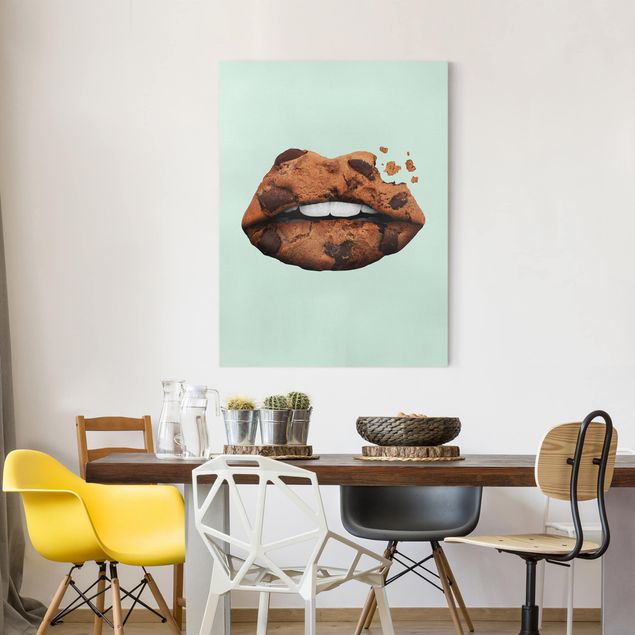 Canvas print - Lips With Biscuit