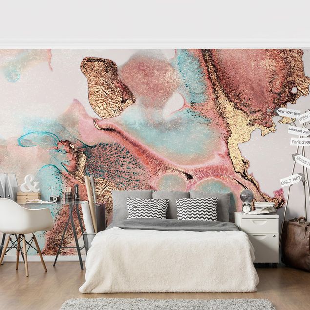 Wallpapers Golden Watercolour Rosé