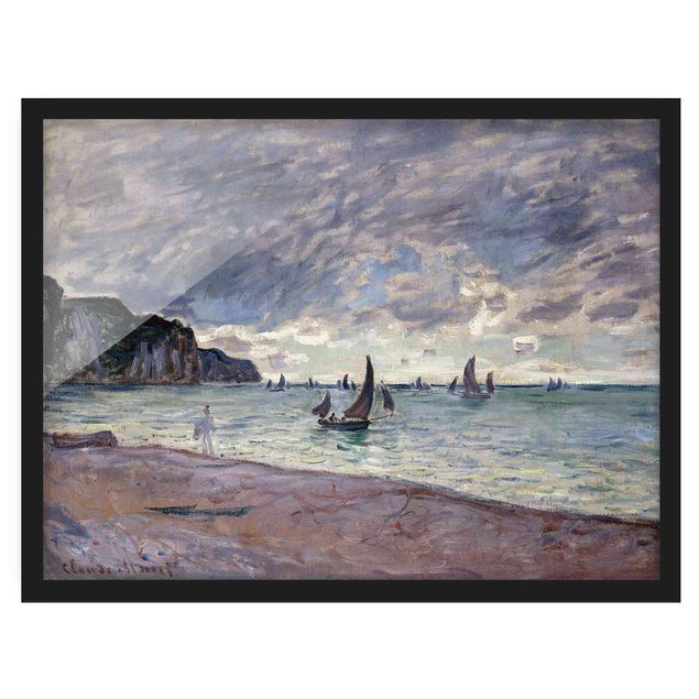 Framed poster - Claude Monet - Fishing Boats In Front Of The Beach And Cliffs Of Pourville