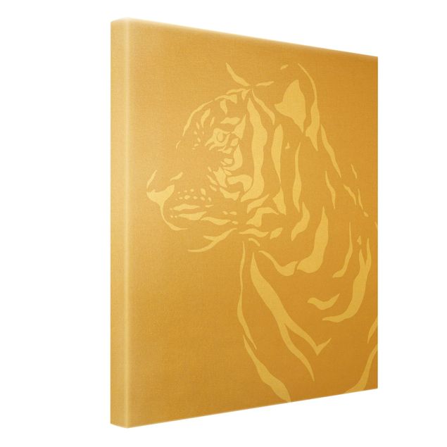 Canvas print gold - Safari Animals - Portrait Tiger Beige