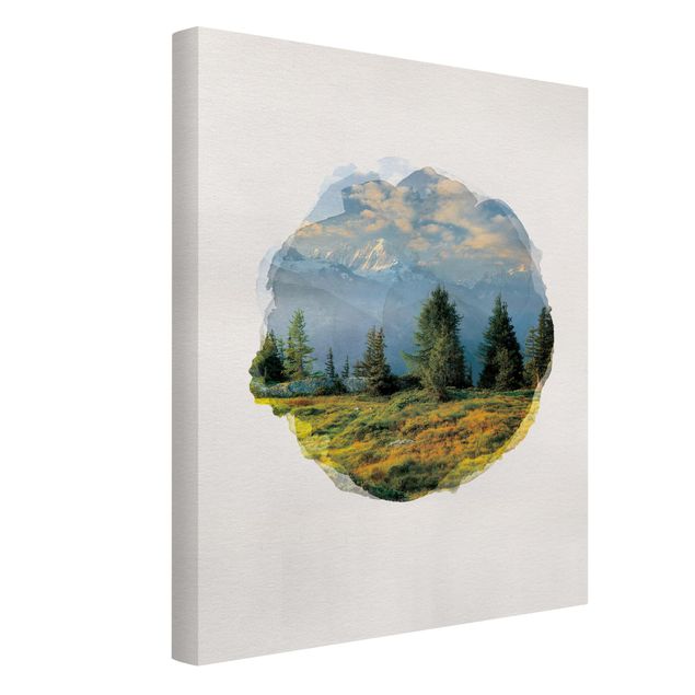 Canvas print - WaterColours - Emosson Wallis Switzerland