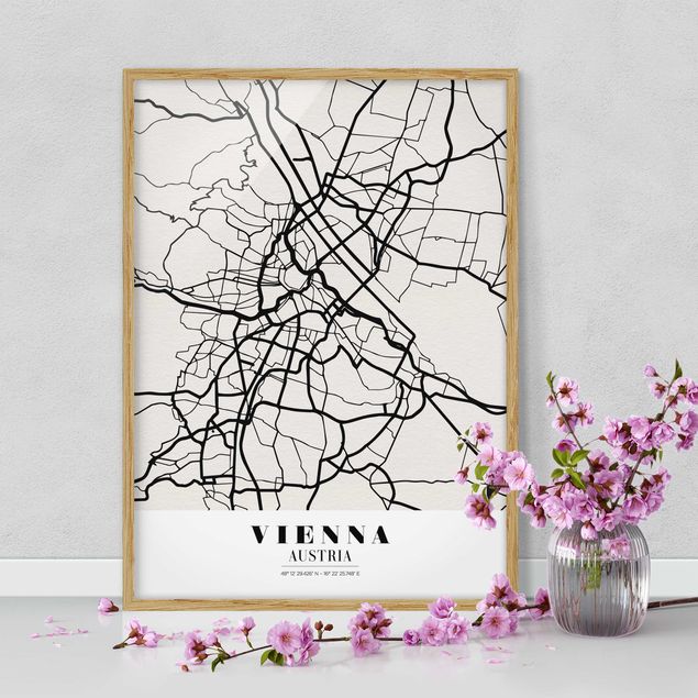 Framed poster - Vienna City Map - Classic