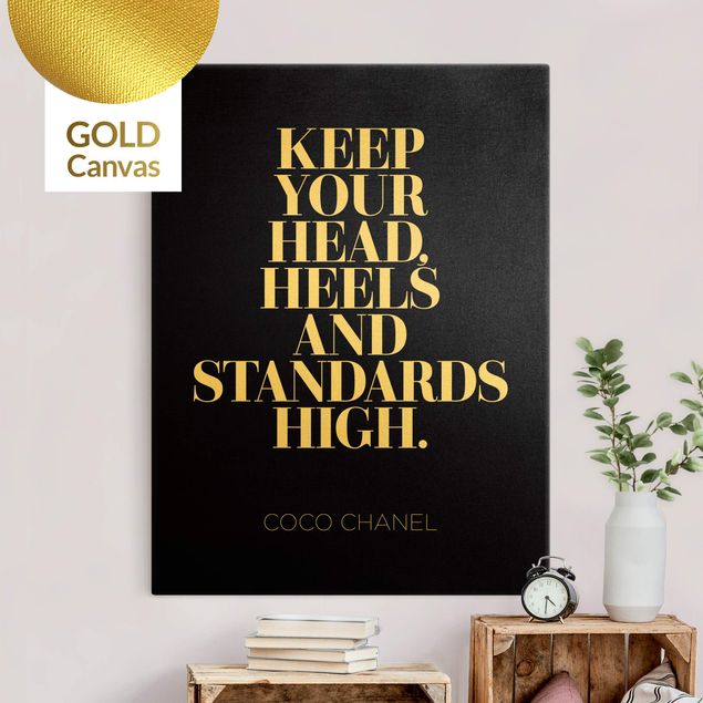 Canvas print gold - Keep your head high Black