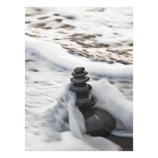 Glass print - Stone Tower And Wave