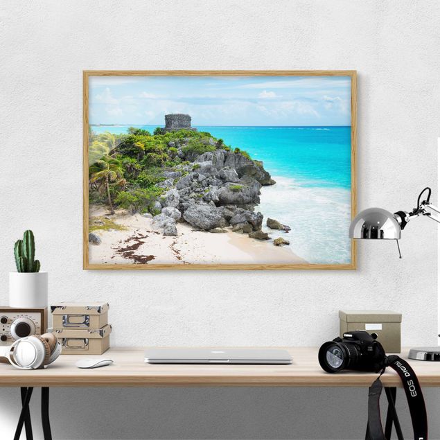 Framed poster - Caribbean Coast Tulum Ruins