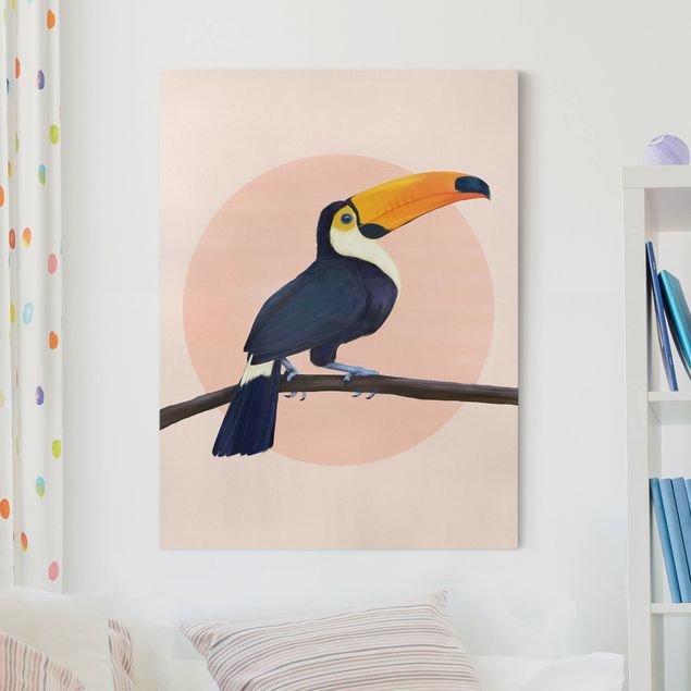 Canvas print - Illustration Bird Toucan Painting Pastel