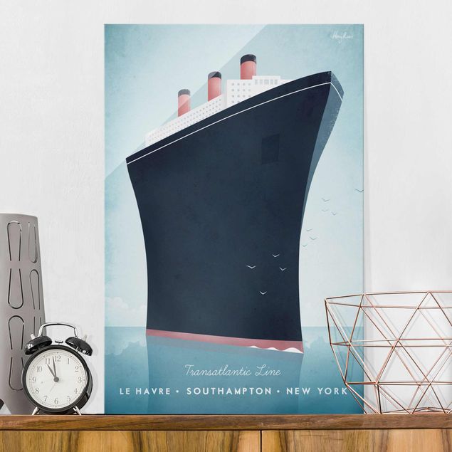 Magnettafel Glas Travel Poster - Cruise Ship