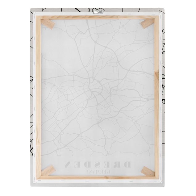 Print on canvas - Dresden City Map - Classical