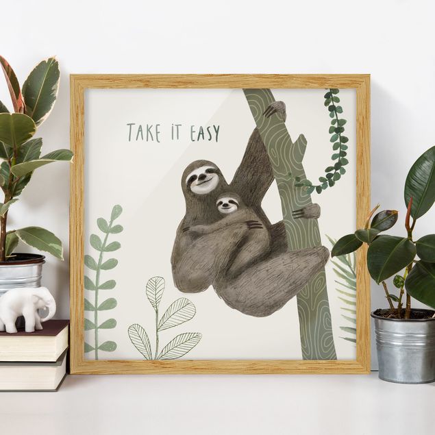 Framed poster - Sloth Sayings - Easy