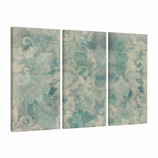 Print on canvas 3 parts - Ice Flowers