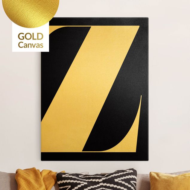 Canvas print gold - Antiqua Letter Z Black