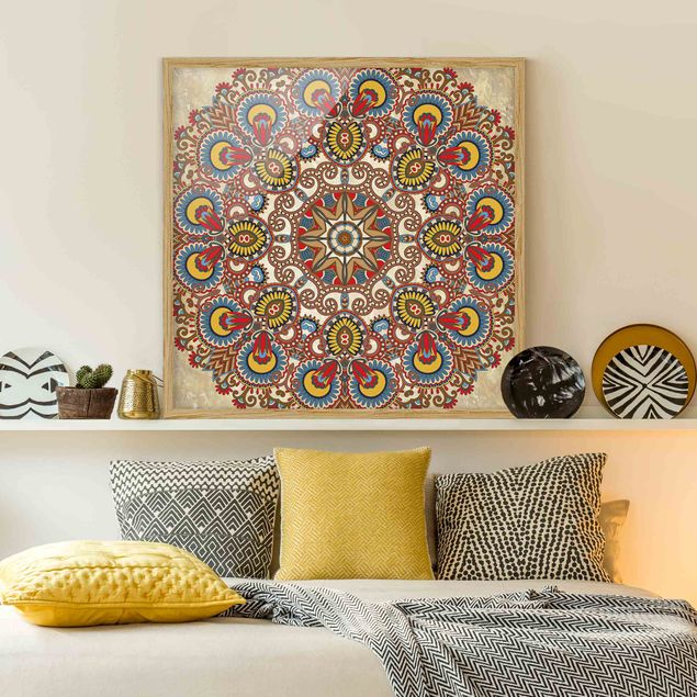 Framed poster - Coloured Mandala