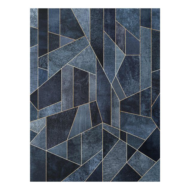 Glass print - Blue Geometry Watercolour