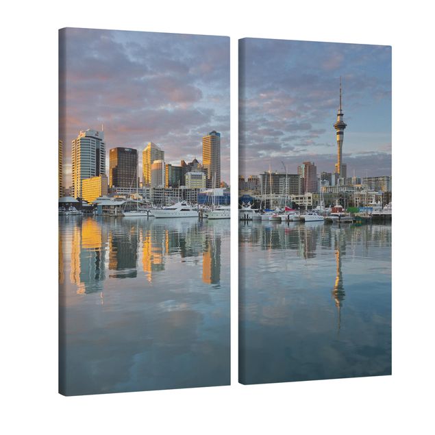 Print on canvas 2 parts - Auckland Skyline Sunset