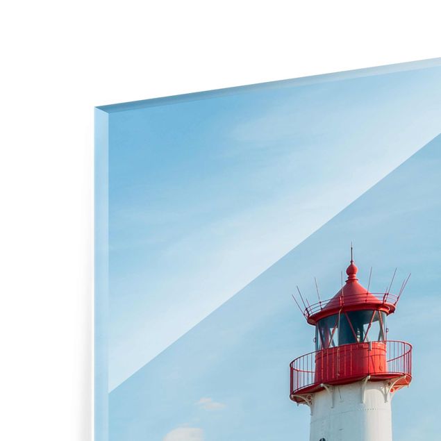 Glass print - Lighthouse At The North Sea