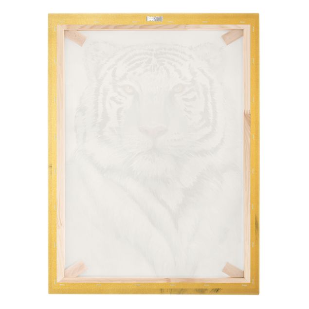Canvas print gold - Portrait White Tiger II