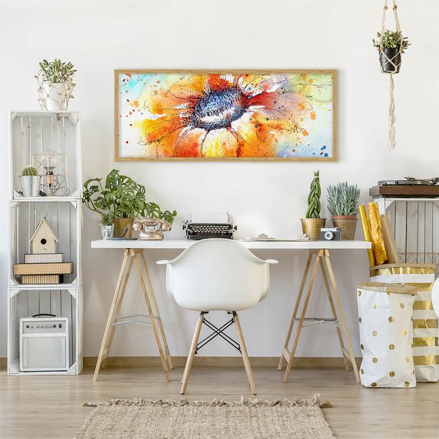 Framed poster - Painted Sunflower