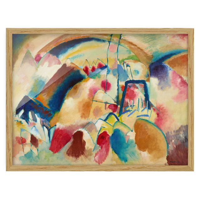 Framed poster - Wassily Kandinsky - Landscape With Church (Landscape With Red Spotsi)
